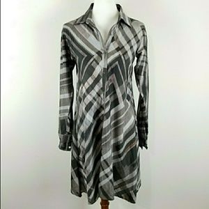 Peruvian Connection Shirt Dress Buttons Printed